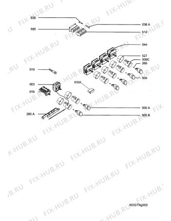 Взрыв-схема плиты (духовки) Aeg Electrolux E30510-4-M  R05 - Схема узла Functional parts