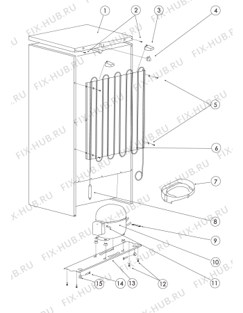 Взрыв-схема холодильника Indesit T175GA (F054038) - Схема узла