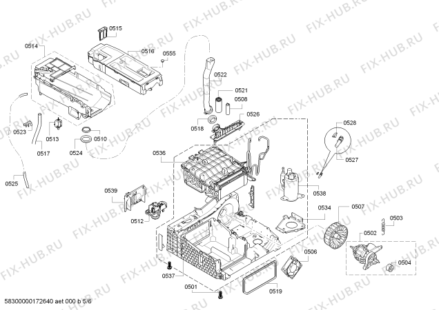 Взрыв-схема сушильной машины Bosch WTW86430FF Logixx 8 Self Cleaning Condenser - Схема узла 05