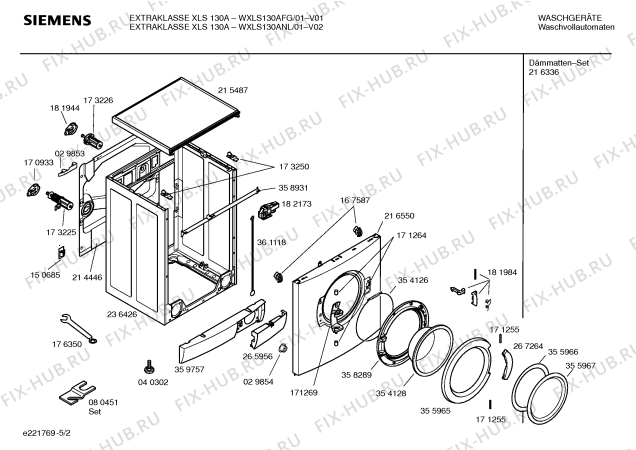 Схема №4 WXLS130AFG SIEMENS Extraklasse XLS130A с изображением Инструкция по установке и эксплуатации для стиральной машины Siemens 00529426