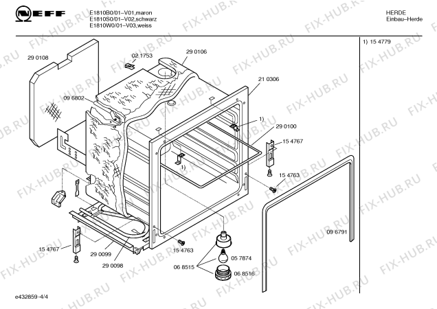 Схема №4 E1810B0 с изображением Ручка управления духовкой для плиты (духовки) Bosch 00166320