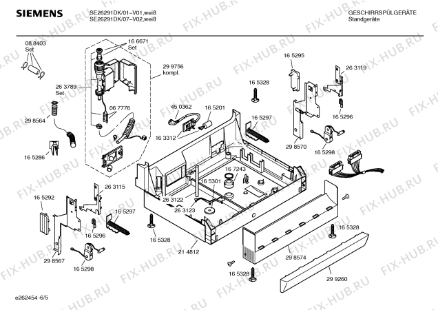 Взрыв-схема посудомоечной машины Siemens SE26291DK - Схема узла 05