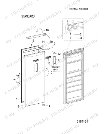 Взрыв-схема холодильника Hotpoint-Ariston UPSY1721FJ (F077794) - Схема узла