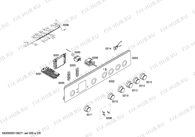 Схема №4 HSV74D050R с изображением Кабель для плиты (духовки) Bosch 00498693