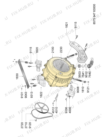 Схема №1 AWI 308 HK с изображением Вложение для стиральной машины Whirlpool 480113100157
