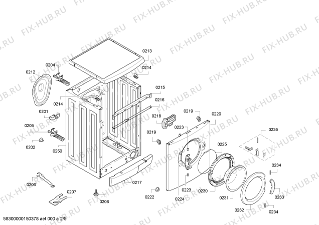 Взрыв-схема стиральной машины Siemens WM12E220EP iQ 300 varioPerfect - Схема узла 02