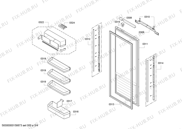 Схема №4 KI25FP70 с изображением Планка для холодильника Siemens 00684233