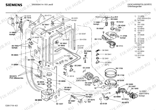Схема №3 SN59304 с изображением Панель для посудомоечной машины Siemens 00285183