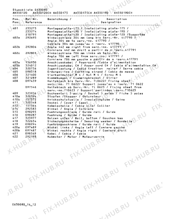 Схема №6 AH340190CH с изображением Планка для электровытяжки Bosch 00097383