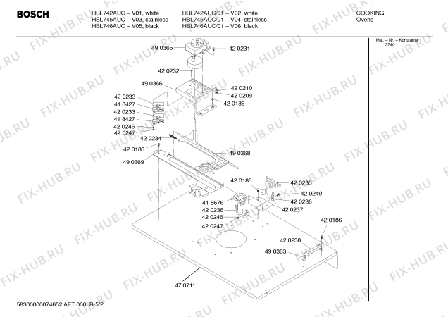 Взрыв-схема холодильника Bosch HBL742AUC - Схема узла 02