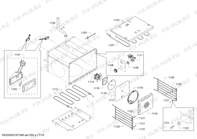 Схема №10 PRD48NCSGC с изображением Зажим для плиты (духовки) Bosch 00623606