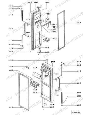 Схема №6 ARG 499/G/WP с изображением Фитинг для холодильника Whirlpool 481944278133