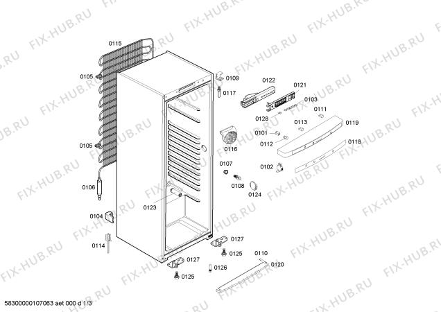 Схема №3 KSR395906V BOSCH с изображением Труба для холодильной камеры Bosch 00641938