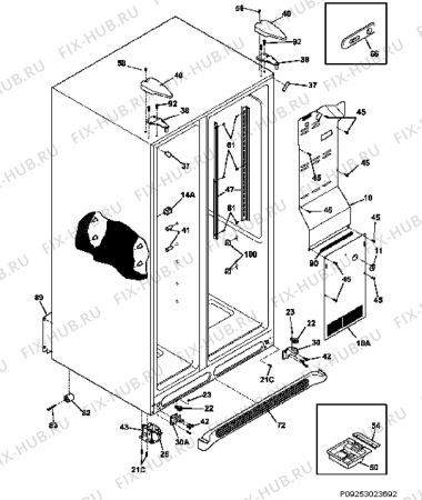 Взрыв-схема холодильника Electrolux ERL6296SK10 - Схема узла Housing 001