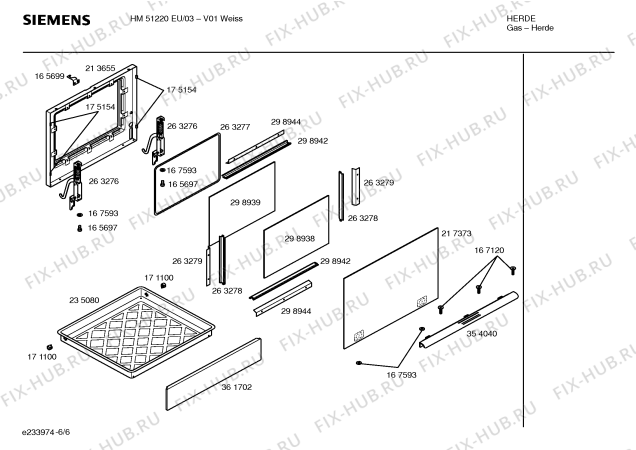 Схема №5 HM51220EU с изображением Инструкция по эксплуатации для плиты (духовки) Siemens 00529584