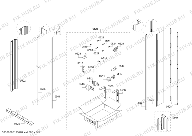 Взрыв-схема холодильника Gaggenau RF471301 - Схема узла 05