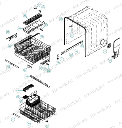 Взрыв-схема посудомоечной машины Atag VW6011RT XL NL   -VW6011RTUU-A01 (341709, DW70.3) - Схема узла 04