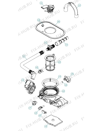 Взрыв-схема посудомоечной машины Asko D5893 XXL AU   -Titanium FI (337878, DW70.4) - Схема узла 04