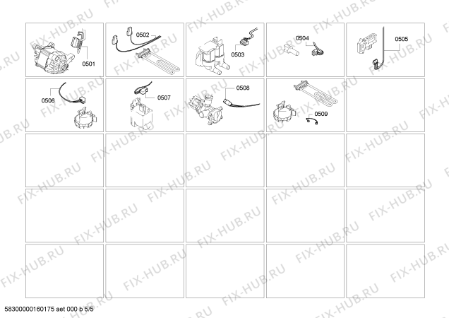 Взрыв-схема стиральной машины Bosch WAE16262BC Maxx 6 VarioPerfect - Схема узла 05