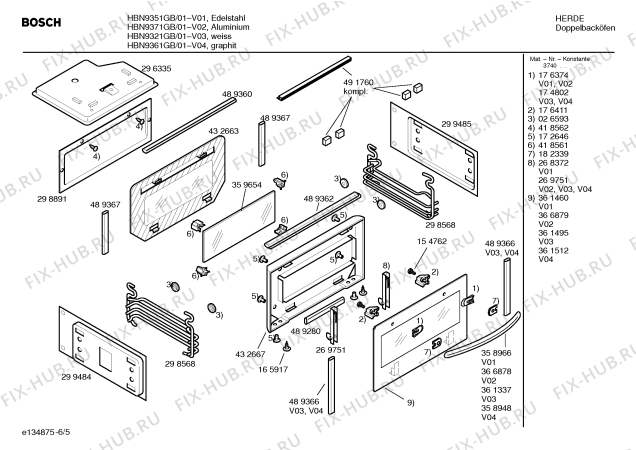 Схема №4 HBN9350GB с изображением Инструкция по эксплуатации для духового шкафа Bosch 00580237