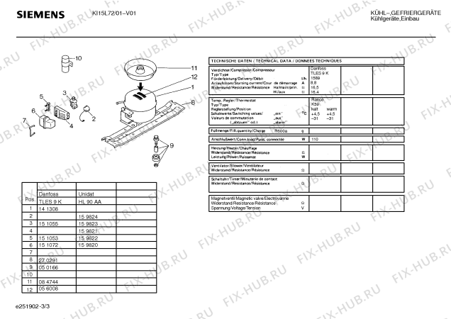 Взрыв-схема холодильника Siemens KI15L72 - Схема узла 03
