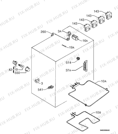 Взрыв-схема плиты (духовки) Privileg 004574_8680 - Схема узла Electrical equipment 268