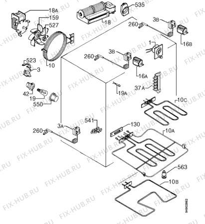 Взрыв-схема плиты (духовки) Zanussi ZDC888C - Схема узла Electrical equipment 268