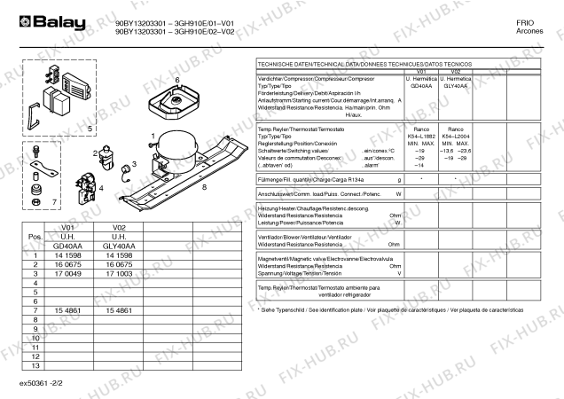 Схема №2 3GH914E с изображением Инструкция по эксплуатации для холодильника Bosch 00522994