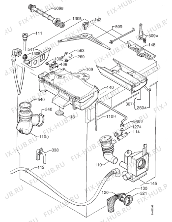 Взрыв-схема стиральной машины Zanussi WJS1397W - Схема узла Hydraulic System 272