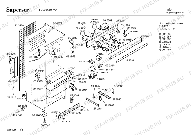 Схема №1 FDS334 с изображением Панель для холодильной камеры Bosch 00288331