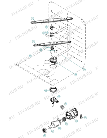 Взрыв-схема посудомоечной машины Gorenje IDWH24 XXL US   -Titanium FI (335623, DW70.3) - Схема узла 03