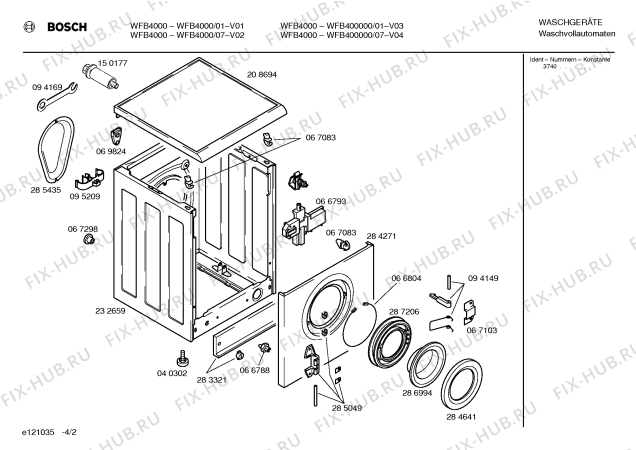 Взрыв-схема стиральной машины Bosch WFB400000 - Схема узла 02