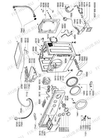 Схема №1 AWG 856 с изображением Электропроводка для стиральной машины Whirlpool 481232178132