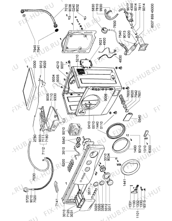 Схема №1 AWG 859 с изображением Обшивка для стиралки Whirlpool 481246468294