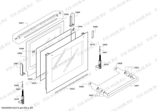 Взрыв-схема плиты (духовки) Bosch HBG76R520F - Схема узла 04