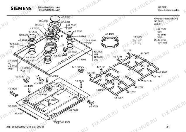Схема №2 PGV775K01N с изображением Включатель поджига для духового шкафа Siemens 00427667