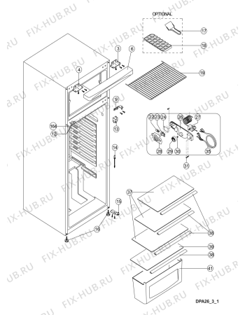 Схема №3 DPA 26/3 с изображением Дверка для холодильника Whirlpool 482000019490