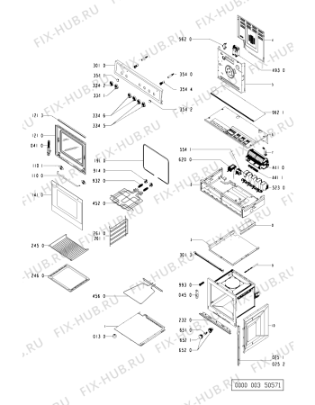 Схема №1 ESN 3483/IN с изображением Клавиша для плиты (духовки) Whirlpool 481941129299