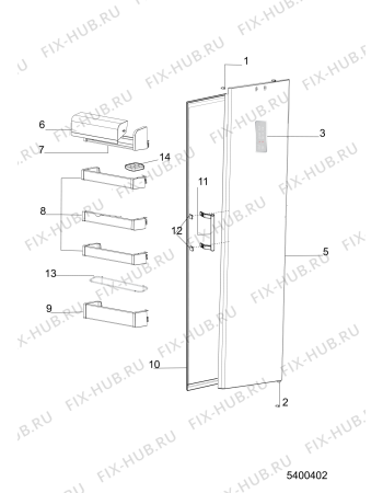 Взрыв-схема холодильника Ariston SA8A2DXRFEX (F105651) - Схема узла