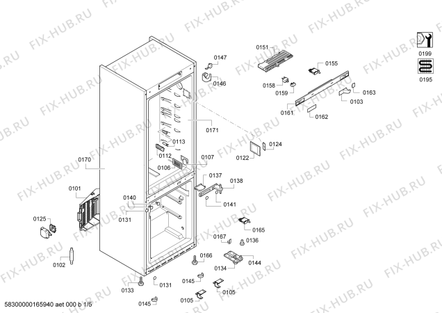 Схема №4 KGN57SB34N с изображением Дверь морозильной камеры для холодильной камеры Bosch 00770804