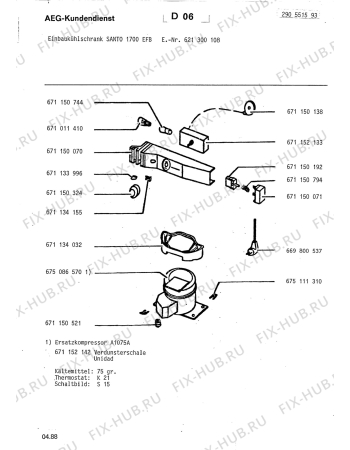Взрыв-схема холодильника Aeg SAN1700 EFB - Схема узла Section2