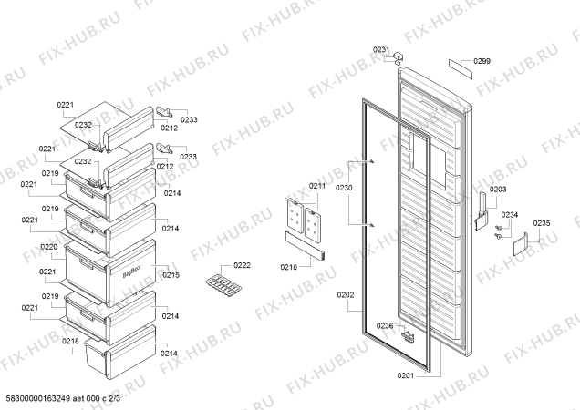Схема №2 3GF8552L с изображением Дверь для холодильной камеры Bosch 00711626