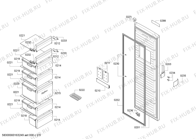 Схема №2 3GF8552L с изображением Дверь для холодильника Bosch 00715955
