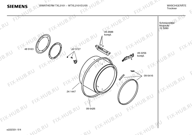 Схема №5 WTXL2101EU SIWATHERM TXL2101 с изображением Инструкция по установке и эксплуатации для сушильной машины Siemens 00588924