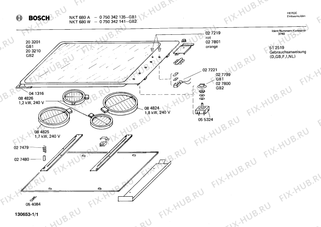 Схема №1 0750342135 NKT680A с изображением Зона нагрева для плиты (духовки) Bosch 00084824