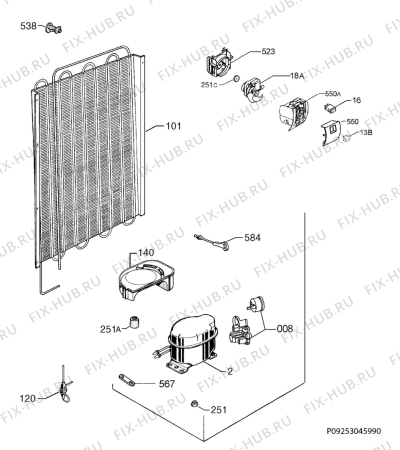 Взрыв-схема холодильника Iee FR235DPGL - Схема узла Cooling system 017