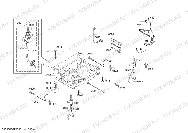 Взрыв-схема посудомоечной машины Bosch SBV46IX10N Exclusiv, Made in Germany - Схема узла 06