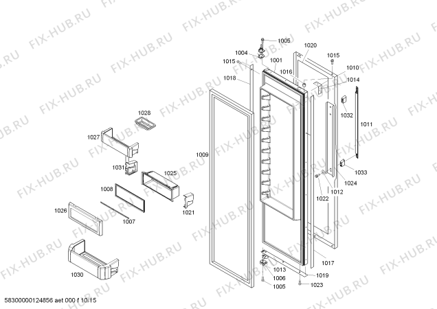 Схема №7 KBUDT4250A 42" SXS REFRIG (SS) DESIGNER HDL с изображением Пенопласт для посудомойки Bosch 00471835