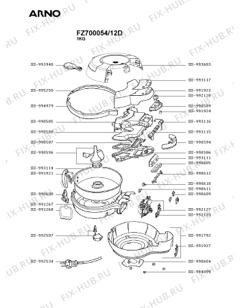 Схема №1 FZ700072/12I с изображением Моторчик для электротостера Tefal SS-992507