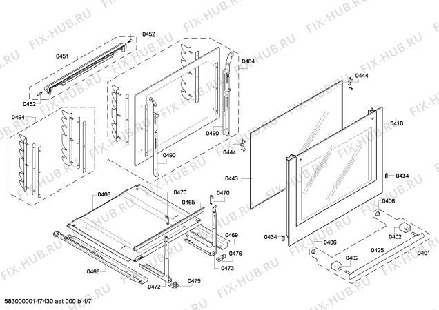 Взрыв-схема плиты (духовки) Bosch HCE754850 - Схема узла 04